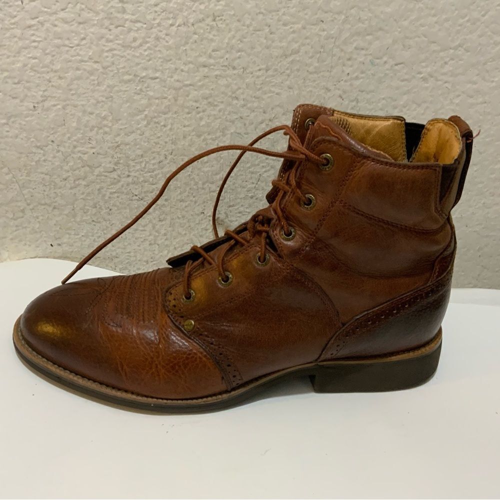 Twisted X Men's Lacer Lace Up Leather Ankle Boots Cognac MCRL001 Size 11-1/2 M